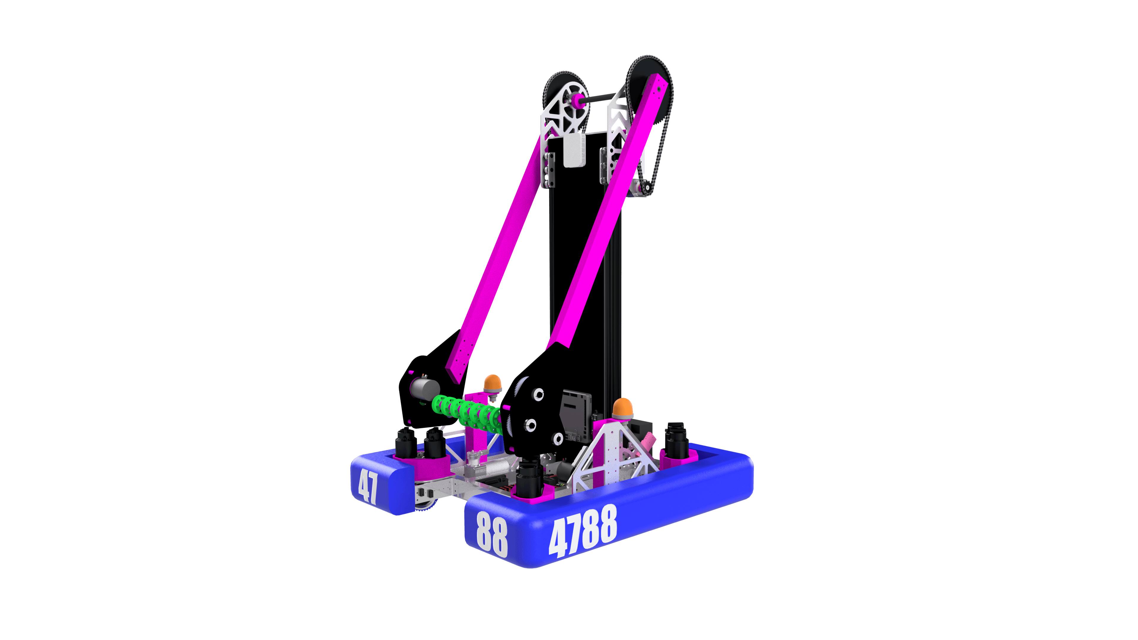 CAD render of Whiplash, the 2023 robot