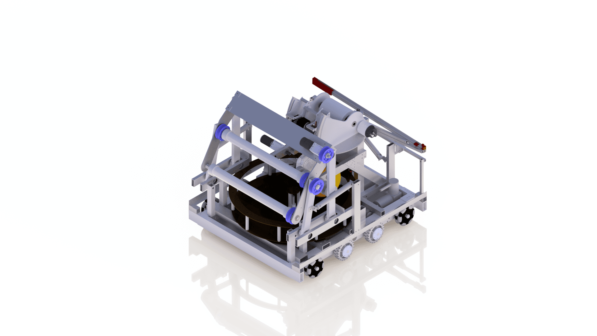 CAD render of Slinger, the 2021 robot