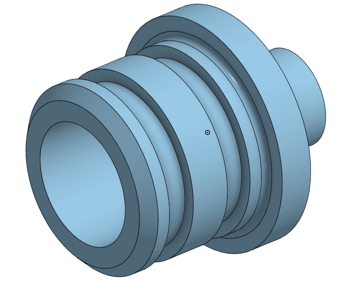 CAD model of a shaft end insert
